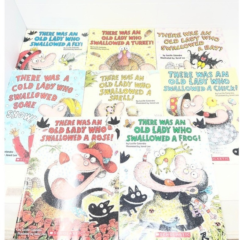 Lucille Colandro There Was an Old Lady Swallowed a... Scholastic 8 Book Lot